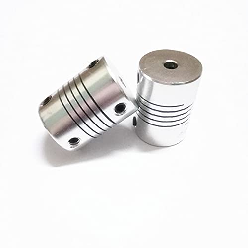 1 x D19 mm x L25 mm Aluminiumlegierung, flexible Kupplung, 6 mm bis 6 mm, für RepRap-3D-Drucker-Wickelkupplung, silberfarben, Kupplungsmotor-Anschlussgelenk von TOOLDO