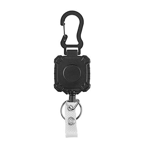 Strapazierfähiger einziehbarer Schlüsselanhänger, Karabiner-Ausweishalter, taktischer ID-Kartenhalte,ID Badge Holder Schlüsselrolle, Ausweishüllen für Männlich (Schwarz) von TOOLIN