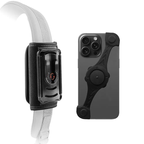 Rucksack Gürtel Handy Halter, Rucksack Gürtel Clip für iPhone, Rucksack Clamp Halterung für Handy Fit Wandern/Bergsteigen/Klettern (schwarz A) von TOOLIN