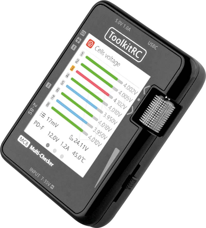 TKRC MC8 - Messgerät MC8, für Li-Ion Akkus, PWM, PPM, SBUS von TOOLKITRC
