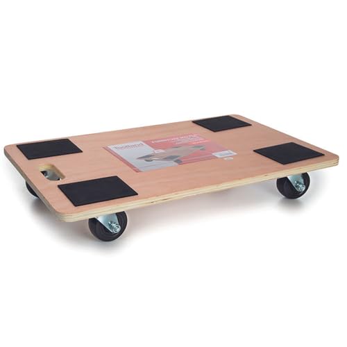 Toolland Möbelroller, Brett mit Rollen, Transportroller Schwerlast, Transportbrett, Möbeltransport, 4 Gummirollen, Rutschfester Beschichtung, Sperrholz, max. 400 kg, 650 x 400 mm von Toolland a land of possibilities