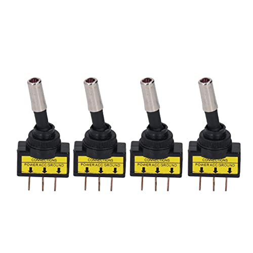TOOLSGO 4 Stück 3-polige DC 12V Kippschalter 12 mm 20A Wippschalter mit rotem LED für elektrische Panelmontage DIY-Auto-Projekte TOOLSGO 4 Stück 3-polige DC 12V Kippschalter 12 mm 20A Wippschalter mit rotem LED für elektrische Panelmontage DIY-Auto-Projekte von TOOLSGO