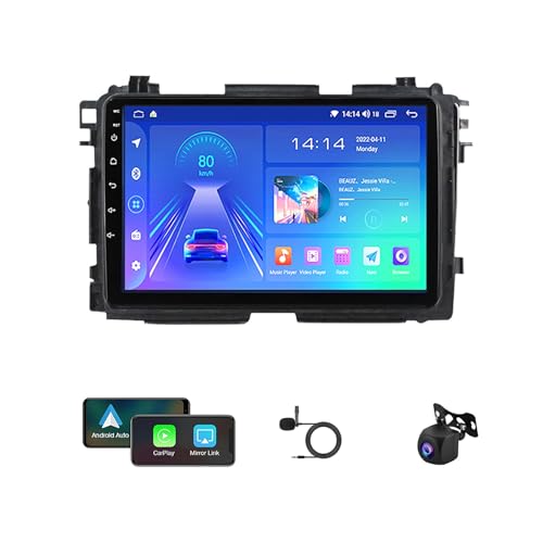 2 Din Autoradio Navigation GPS Android 12 für Honda HR-V HRV XRV Vezel 2013-2018 9 Zoll Touchscreen Multimedia Player mit Carplay Bluetooth Lenkradsteuerung FM AM RDS Mirror Link ( Color : A2 WIFI 4-C von TOOOEY