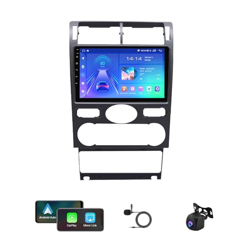 Android 12 Autoradio Navigation GPS für Ford Mondeo 3 2000-2007 9 Zoll Multimedia Player Stereo Mit Navi GPS Car-Play WiFi 4G Lenkradsteuerung FM DSP Bluetooth + Rückfahrkamera ( Color : H6 4G+WIFI 8C von TOOOEY