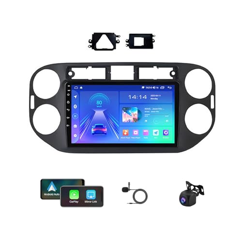 Android 12 Autoradio Navigation GPS für Volkswagen Tiguan 1 NF 2006-2016 9 Zoll Multimedia Player Stereo Mit Navi GPS Car-Play WiFi 4G Lenkradsteuerung FM DSP Bluetooth + Rückfahrkamera (Color : A G5 von TOOOEY