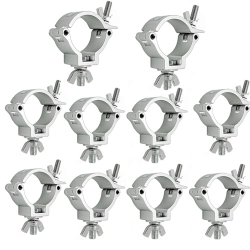 TOOSOAR 10 Stück Traversen Klammern 48-51mm,Aluminium Lichtklemmen,100kg Kapazität,für Bühnenlicht Scheinwerfer Moving Head Beleuchtung TOOSOAR 10 Stück Traversen Klammern 48-51mm,Aluminium Lichtklemmen,100kg Kapazität,für Bühnenlicht Scheinwerfer Moving Head Beleuchtung von TOOSOAR