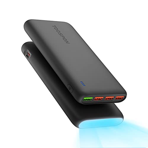 Powerbank 26800mah 22.5W mit LED Taschenlampe, QC 3.0 PD 20W USB C PowerBank USB c,Externe handyakkus Schnellladung kompatibel mit für Handy,Samsung,iPhone usw. von TOOSPON