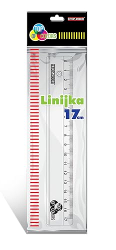 Lineal 17cm Transparent 1 Stück (1er Pack) / Lineal aus transparenter Kunststoff, 17 cm von TOP-2000