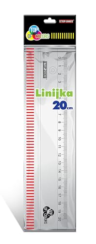 Lineal 20cm Transparent 1 Stück (1er Pack) / Lineal aus transparenter Kunststoff, 20 cm von TOP-2000