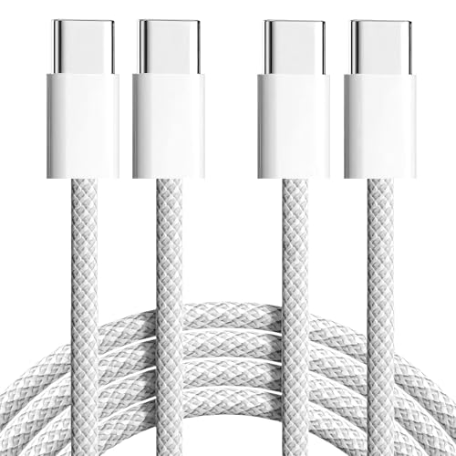 TOP-UP [2 Stück] USB C auf USB C Kabel 60W Schnellladekabel | Nylon Geflochten | USB Typ C Ladekabel für iPhone 16/15 Pro Max, Galaxy S24 S23, MacBook Pro/Air, iPad Pro/Air | Datenkabel 480Mbps|1M von TOP-UP