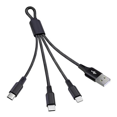 TOP-UP 3 in 1 Multi USB Kabel mit Trageschlaufe | 18cm Kurz, Nylon Geflochten, Schnellladekabel | USB-C, Micro USB, Kompatibel mit iPhone 16 15, Galaxy S24 S23, Powerbank | Ideal für unterwegs TOP-UP 3 in 1 Multi USB Kabel mit Trageschlaufe | 18cm Kurz, Nylon Geflochten, Schnellladekabel | USB-C, Micro USB, Kompatibel mit iPhone 16 15, Galaxy S24 S23, Powerbank | Ideal für unterwegs von TOP-UP