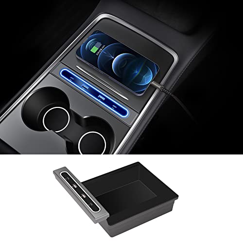 TOPABYTE Tesla USB LED Hub mit Mittelkonsole Organizer Tray für Model 3 und Model Y 2019–2023 unterstützt 27 W Schnellladung, Nicht für Model 3 Highland TOPABYTE Tesla USB LED Hub mit Mittelkonsole Organizer Tray für Model 3 und Model Y 2019–2023 unterstützt 27 W Schnellladung, Nicht für Model 3 Highland von TOPABYTE