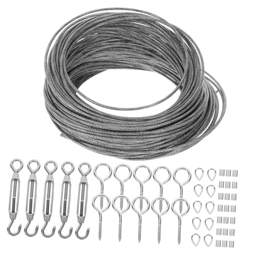 TOPBATHY 1 Satz Outdoor Kabelhängesystem für Lichterketten Drahtseil mit Robusten Befestigungen für Schlafzimmer Installieren Verstellbar TOPBATHY 1 Satz Outdoor Kabelhängesystem für Lichterketten Drahtseil mit Robusten Befestigungen für Schlafzimmer Installieren Verstellbar von TOPBATHY