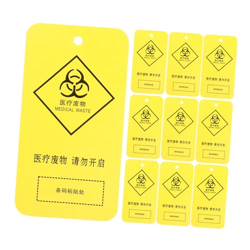TOPBATHY 100 Stück Schild für medizinische Abfälle Kennzeichnungsetiketten für medizinische Abfälle Klinische Tags Gelbe Etiketten multifunktionale Tags Plastikpapier TOPBATHY 100 Stück Schild für medizinische Abfälle Kennzeichnungsetiketten für medizinische Abfälle Klinische Tags Gelbe Etiketten multifunktionale Tags Plastikpapier von TOPBATHY
