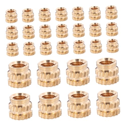 TOPBATHY 100 Teiliges Set Mutterneinsätze Gewindeeinsatz Innengewinde Messing Einbettungsmuttern Einbettungsmuttern Für Spritzgussgewinde Messing Rändel Einbettungsmuttern Für 3D Druck von TOPBATHY