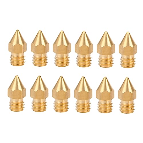 TOPBATHY 12 Stück 3D -Druckdüse Messing Düse Extruder Düse zubehör 3D-Druckerdüse Extruderdüse Messingdüse für 3D-Drucker Golden von TOPBATHY