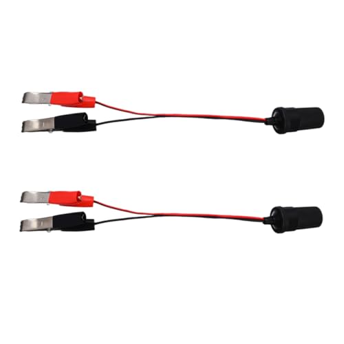 TOPBATHY 2 Stück Autobatterie-verlängerungskabel Autoadapter An Die Steckdose Konverter Für Zigarettenanzünder Kabelklemmen Für Motorräder Große Krokodilklemmen Autostecker Adapter Plastik von TOPBATHY
