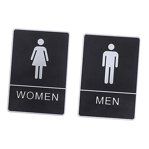TOPBATHY 2 Stück Toilette Eingabeaufforderung Drinnen Vinyl-toilettenschild Dame Herren Unisex-toilettenschild Schlüssel Modern Wand Montiert Nur Vorsicht Mann Retro Würde Bitte Für Schwarz von TOPBATHY