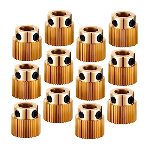 TOPBATHY 20 Stück Vorschubgetriebe Gang Teile Rad Futtermittel Golden Messing von TOPBATHY