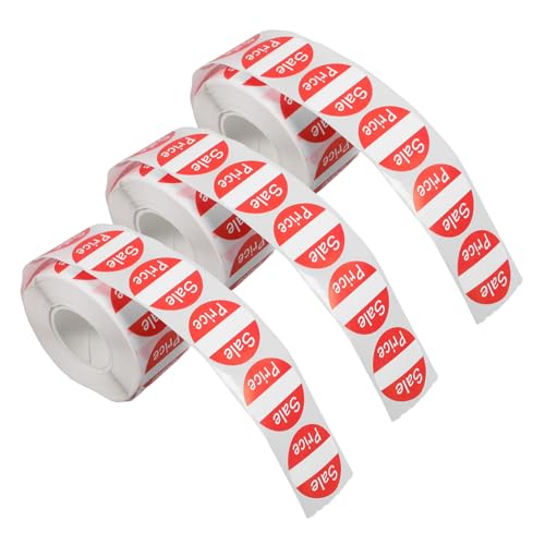 TOPBATHY 3 Rollen Selbstklebendes Etikett Etikettenaufkleber Kreise Runde Aufkleber Lebensmitteletiketten Aufkleber Selbstklebende Preisschilder Selbstklebendes Kupferplattenpapier Rot TOPBATHY 3 Rollen Selbstklebendes Etikett Etikettenaufkleber Kreise Runde Aufkleber Lebensmitteletiketten Aufkleber Selbstklebende Preisschilder Selbstklebendes Kupferplattenpapier Rot von TOPBATHY
