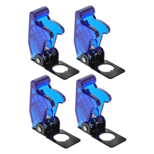TOPBATHY 4 Stück Auto-Kippschalterabdeckung auto zubehör auto zübehör Not-Aus-Schalterschutz Auto-Fensterschalter-Abdeckungsschutz Schalterabdeckung dekorativ Plastik Blue von TOPBATHY