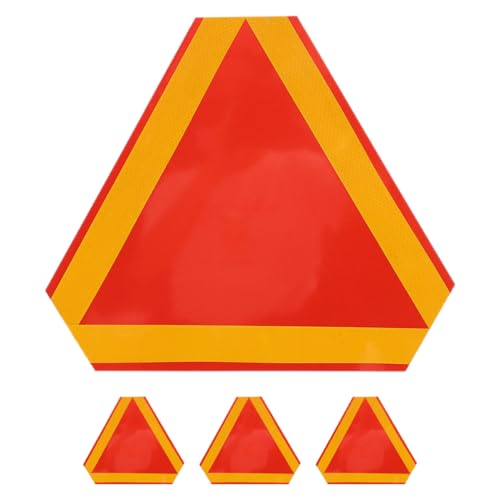 TOPBATHY 4 Stück Reflektor -Logo -Board dreieckige zeichen Autobahn reflektierende Dreiecke Fahrzeugdreieck Nacht Verkehrsdreieck Notfalldreieck Auto Warndreieck Kit Aluminiumlegierung von TOPBATHY