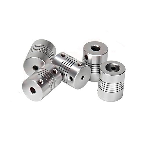 TOPBATHY 5 Stücke Elastische Kupplung Passend Drucker Zubehör Welle Stepper Maschine Koppler Schrittmotor Encoder Silber von TOPBATHY