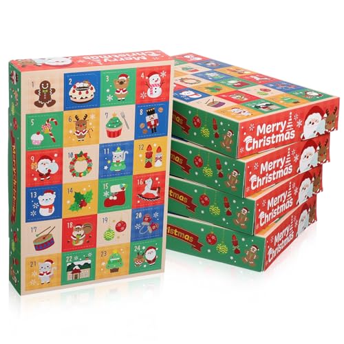 TOPBATHY 5Stücke Weihnachtsgeschenkboxen Mit Fächern DIY Adventskalender Für Süßigkeiten Und Festliche Verpackung Für Weihnachten Und Persönliche Überraschungen TOPBATHY 5Stücke Weihnachtsgeschenkboxen Mit Fächern DIY Adventskalender Für Süßigkeiten Und Festliche Verpackung Für Weihnachten Und Persönliche Überraschungen von TOPBATHY