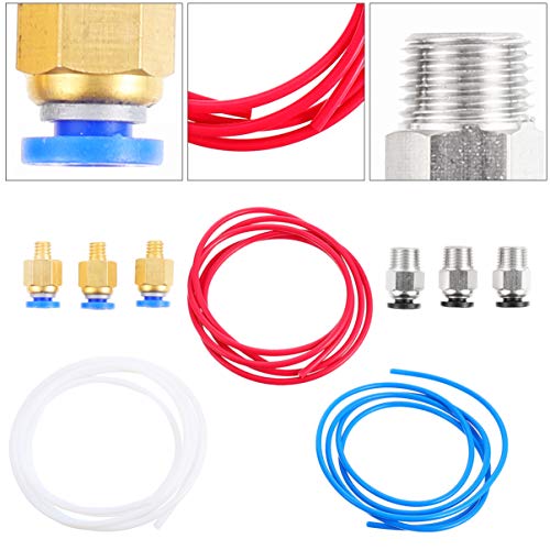 TOPBATHY 9 Stück 3D Druckerzubehör Teile Rohr Luft Pneumatisches Rohr Schlauch Steckverbindung Fitting Schlauchverbinder Schnellmontage 3D Druckerzubehör Ptfe von TOPBATHY