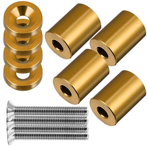 TOPBATHY Motorhauben-Lüftungsabstandshalter geformt Universal- autozubehör auto zubehör Auto-Verpackung auto4part universelle Haubenerhöhung Motorhaubenerhöhung Aluminiumlegierung Golden von TOPBATHY
