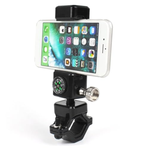 TOPBATHY handyhalter Fahrrad montieren Motorrad Handy, Mobiltelefon E-Bike-Lenker-Telefonhalterung Telefonständer mit Kompass Schwarz von TOPBATHY