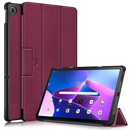 TOPCASE Hülle für Lenovo Tab M10 Plus 3rd Gen 10,6 Zoll 2022 TB125/TB128, Ultradünne Schutzhülle mit Auto Schlaf/Wach Ständer Funktion für Lenovo M10 Plus (3. Generation) 10.6",Weinrot von TOPCASE
