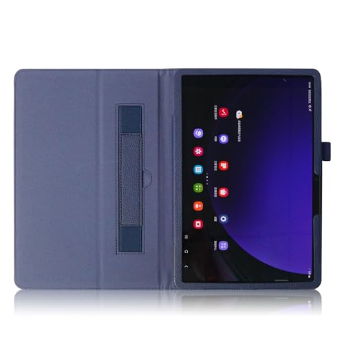 TOPCASE Hülle für Samsung Galaxy Tab S9/S9 FE 11 Zoll 2023/Tab S8 5G 11/S7 11" Schlanke,Leichte Folio-Leder-Standhülle mit Handschlaufe und S-Stifthalter, Auto Schlaf/Wachen,Dunkelblau von TOPCASE