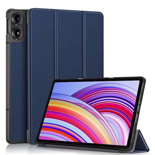 TOPCASE Hülle für Xiaomi Redmi Pad Pro Tablet 12.1 Zoll//Xiaomi Poco Pad 2024 12.1 Tablet,Schlank Slim Hülle Schutzhülle mit Auto Schlaf/Wach und Standfunktion,Dunkelblau von TOPCASE