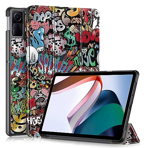 TOPCASE Hülle für Xiaomi Redmi Pad SE 11 Zoll 2023 Tablet,Schlank Slim Hülle Schutzhülle mit Auto Schlaf/Wach und Standfunktion,Graffiti von TOPCASE