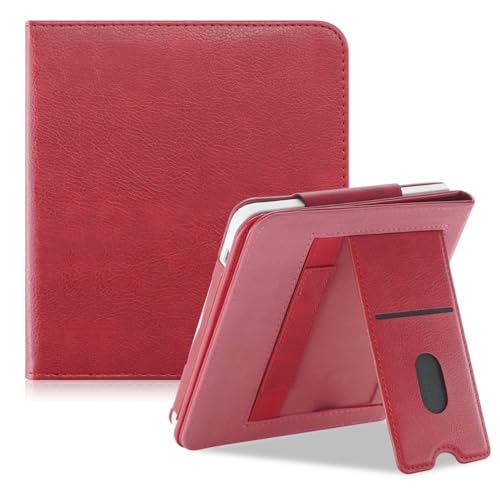 TOPCASE Schutzhülle für BOOX Go Color 7 ePaper Tablet 7 Zoll (17,8 cm) mit Standfunktion und Handschlaufe, eReader mit automatischer Schlaf-/Wachfunktion, Rot von TOPCASE