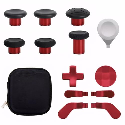 13 in 1 Metal Thumbsticks for Xbox One Elite Series 2 Controller Accessories with 6 Joysticks, 4 Paddles, 2 D-Pads, 1 Adjustment Tool (Red) von TOPCHANCES