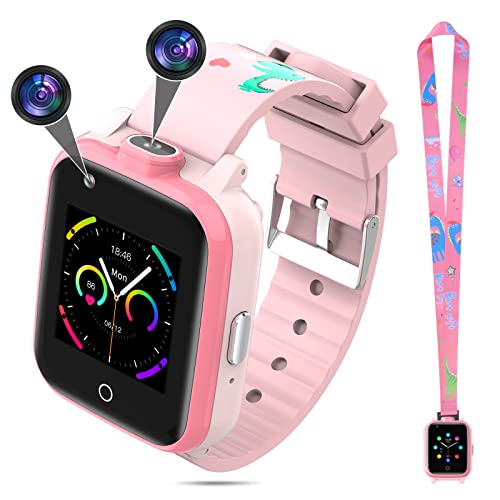 TOPCHANCES 4G Smartwatch für Kinder Smart Watch kinderuhr mit GPS WiFi LBS Tracker,2 Kamera,SOS,Wecker, Jungen Mädchen Smartphone für Kids 3-12 Jahre (Rosa) von TOPCHANCES