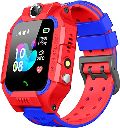 TOPCHANCES Smart Watch für Jungen Mädchen, Smartwatch für Kinder, mit Videoanrufen, WiFi, Bluetooth, SOS, GPS, Wecker, Schritte, Kamera, Alternative zum Kindertelefon (Rot 1) von TOPCHANCES