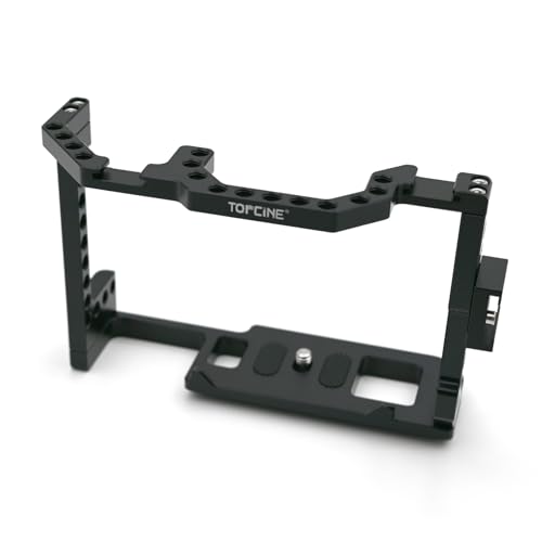 Topcine Kamerakäfig für Canon EOS 90D/80D/70D DSLR-Kamera, Fotografie, DSLR-Kamera, vollständiger Käfig mit doppelter Kaltschuhhalterung, 6,35 mm Schraubenloch, Standard-38 mm Bodenplatte Topcine Kamerakäfig für Canon EOS 90D/80D/70D DSLR-Kamera, Fotografie, DSLR-Kamera, vollständiger Käfig mit doppelter Kaltschuhhalterung, 6,35 mm Schraubenloch, Standard-38 mm Bodenplatte von TOPCINE