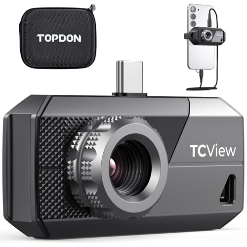 TOPDON TS001 Wärmebildkamera Android, 9mm einstellbares Objektiv, Beobachtungsbereich 0,1 bis 500M, 512 x 384 IR-Auflösung, Manuell fokussierende für Leiterplatten, Schädlingsinspektion, Outdoor, Jagd von TOPDON