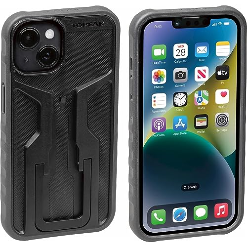 TOPEAK Handyhülle RideCase, Kompatibel mit Apple iPhone 14, Schwarz Grau, ohne Halterung, 15800644 von TOPEAK