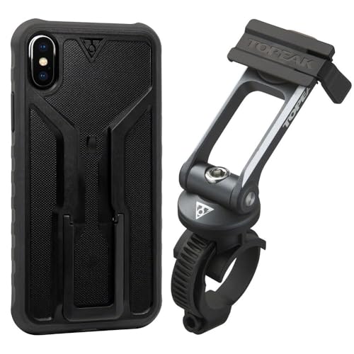 TOPEAK Ridecase iPhone X/XS Hülle mit Ridecase Fahrradhalterung schwarz/grau von TOPEAK