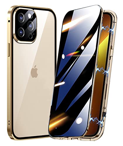 Hülle 360 Grad für iPhone 12 Pro,Anti-Spy Magnetische Handyhülle mit Privatsphäre Gehärtetes Glas und Kameraschutz,Apple iPhone 12 Pro Hülle Magnetisch Metall Bumper Case,Gold Hülle 360 Grad für iPhone 12 Pro,Anti-Spy Magnetische Handyhülle mit Privatsphäre Gehärtetes Glas und Kameraschutz,Apple iPhone 12 Pro Hülle Magnetisch Metall Bumper Case,Gold von TOPF&B