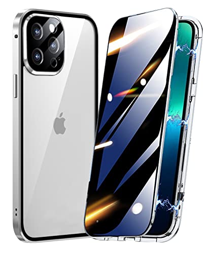 Hülle 360 Grad für iPhone 12 Pro,Anti-Spy Magnetische Handyhülle mit Privatsphäre Gehärtetes Glas und Kameraschutz,Apple iPhone 12 Pro Hülle Magnetisch Metall Bumper Case,Silber Hülle 360 Grad für iPhone 12 Pro,Anti-Spy Magnetische Handyhülle mit Privatsphäre Gehärtetes Glas und Kameraschutz,Apple iPhone 12 Pro Hülle Magnetisch Metall Bumper Case,Silber von TOPF&B
