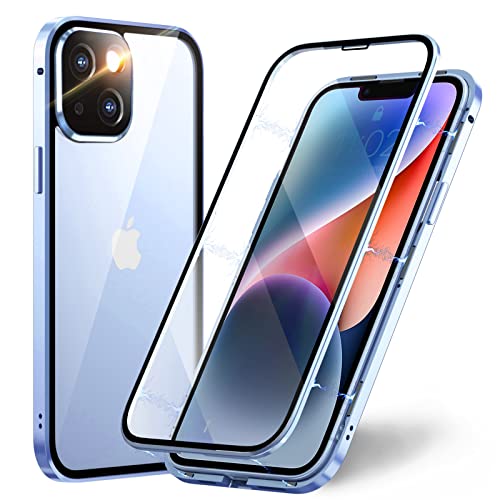 TOPF&B Handyhülle für iPhone 14 Plus 360 Grad Hülle,Magnetische Hülle mit Vorne hinten Gehärtetes Glas Transparent und Kameraschutz,iPhone 14 Hülle Magnetisch Metall Bumper Case,Bleu TOPF&B Handyhülle für iPhone 14 Plus 360 Grad Hülle,Magnetische Hülle mit Vorne hinten Gehärtetes Glas Transparent und Kameraschutz,iPhone 14 Hülle Magnetisch Metall Bumper Case,Bleu von TOPF&B