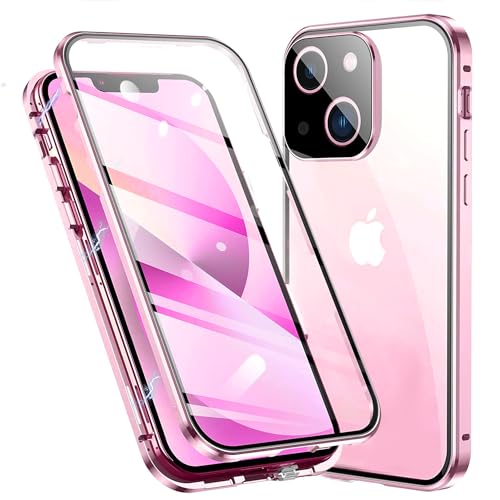 TOPF&B Handyhülle für iPhone 15, 360 Grad Hülle, Magnetische Hülle mit Vorne Hinten Gehärtetes Glas Transparent und Kameraschutz, Metall Bumper Case, Rosa TOPF&B Handyhülle für iPhone 15, 360 Grad Hülle, Magnetische Hülle mit Vorne Hinten Gehärtetes Glas Transparent und Kameraschutz, Metall Bumper Case, Rosa von TOPF&B