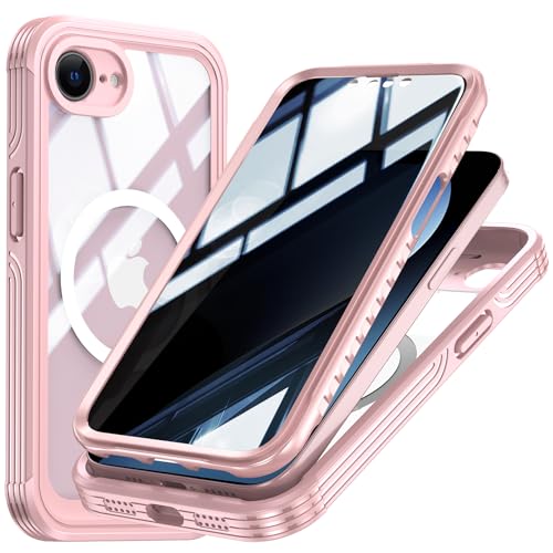TOPF&B Privatsphäre-Schutzhülle für iPhone 16e, magnetische Abdeckung, kompatibel mit MagSafe, integrierter Sichtschutz und Kameralinsenschutz, 360-Grad-Ganzkörper-Hülle für iPhone 16e, Rosa TOPF&B Privatsphäre-Schutzhülle für iPhone 16e, magnetische Abdeckung, kompatibel mit MagSafe, integrierter Sichtschutz und Kameralinsenschutz, 360-Grad-Ganzkörper-Hülle für iPhone 16e, Rosa von TOPF&B