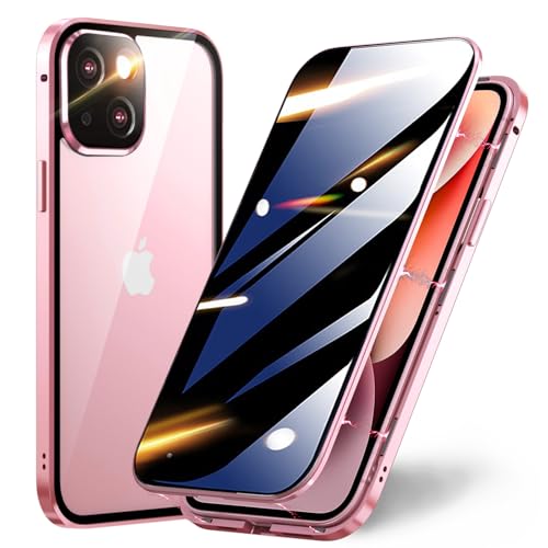 TOPF&B Schutzhülle für iPhone 15, magnetische Abdeckung, integrierter Sichtschutz und Kameraschutz, 360-Grad-Vollabdeckung, Metall-Stoßfängerhülle für iPhone 15, Rosa TOPF&B Schutzhülle für iPhone 15, magnetische Abdeckung, integrierter Sichtschutz und Kameraschutz, 360-Grad-Vollabdeckung, Metall-Stoßfängerhülle für iPhone 15, Rosa von TOPF&B