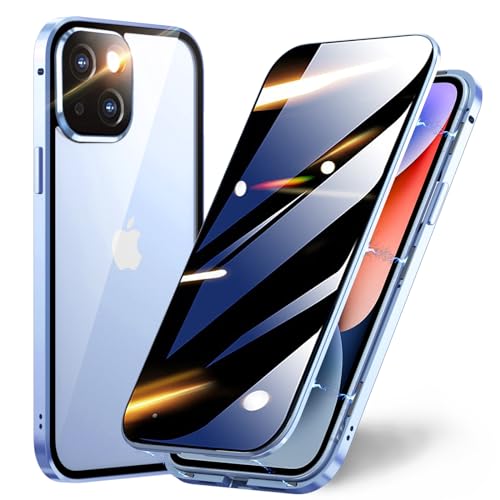 TOPF&B Schutzhülle für iPhone 15 Plus, magnetische Abdeckung, integrierter Sichtschutz und Kameraschutz, 360-Grad-Vollabdeckung, Metall-Stoßfängerhülle für iPhone 15 Plus, Blau TOPF&B Schutzhülle für iPhone 15 Plus, magnetische Abdeckung, integrierter Sichtschutz und Kameraschutz, 360-Grad-Vollabdeckung, Metall-Stoßfängerhülle für iPhone 15 Plus, Blau von TOPF&B